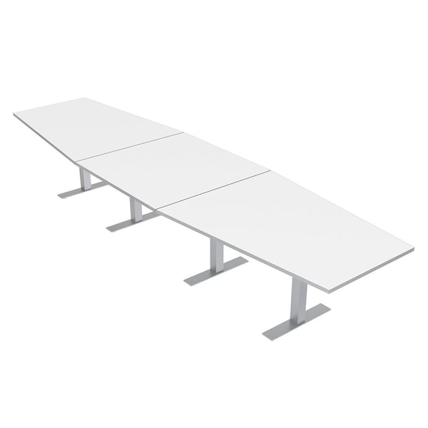 45 in W, 165.75 in L, 29 in H, Engineered Wood Top, White
